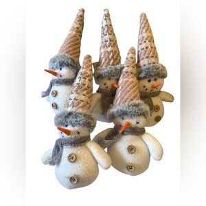 Giftcraft Snowmen Ornaments with Sweater Caps and Buttons New with Tags